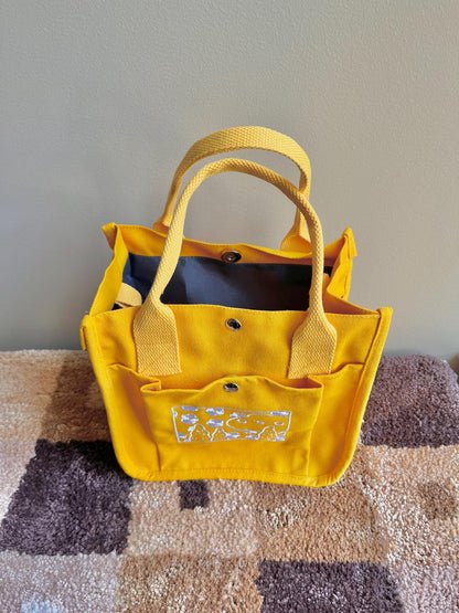 Happy Cloud Embroidered Canvas Tote Bag - Kawaii Preppy School Bag